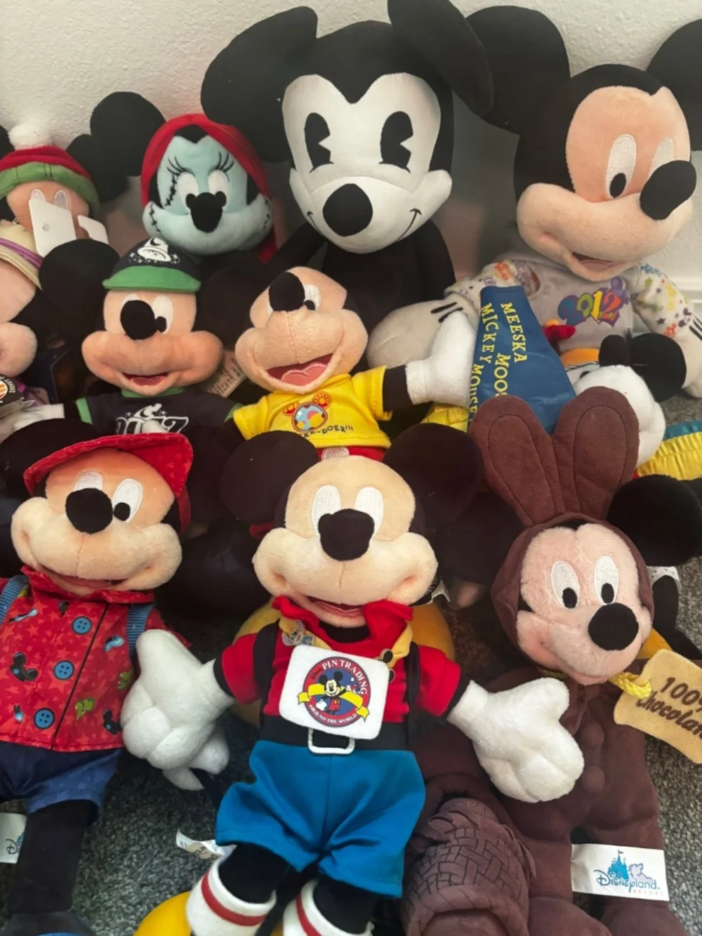 Lot of 15 Mickey Mouse Stuffed Dolls